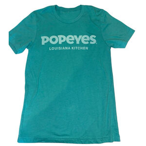 Popeyes Teal & White Short Sleeve Tee S